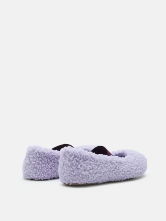 Balerini din piele de oaie liliac