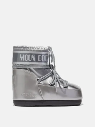 Botine Icon Low Glance din satin argintiu