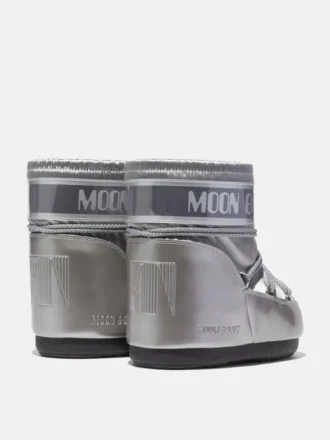 Botine Icon Low Glance din satin argintiu
