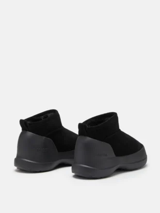 Botine joase din piele de căprioară neagră Mezzaluna