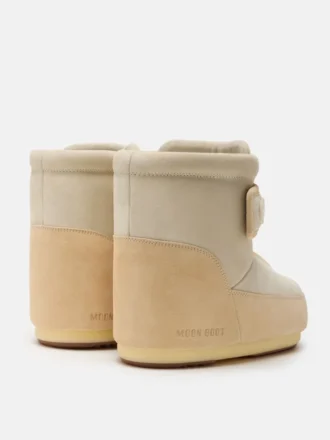 Cizme din piele de căprioară bej cu curea Icon Moon Boot X Vandythepink®