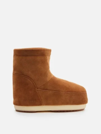 Cizme din piele de căprioară maro fără șireturi