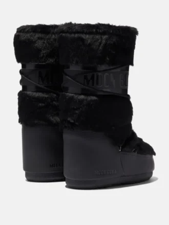 Cizme Icon Black din blană artificială