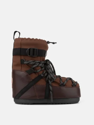 Cizme Moon Boot X Moncler Grenoble Icon Low maro mocha