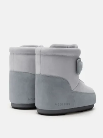 Cizme Moon Boot X Vandythepink® Icon Strap din piele de căprioară gri
