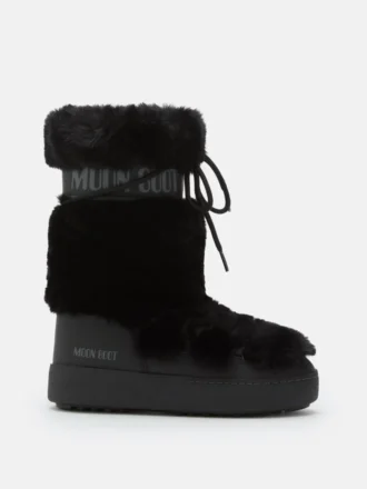Cizme înalte Ltrack Black din blană artificială