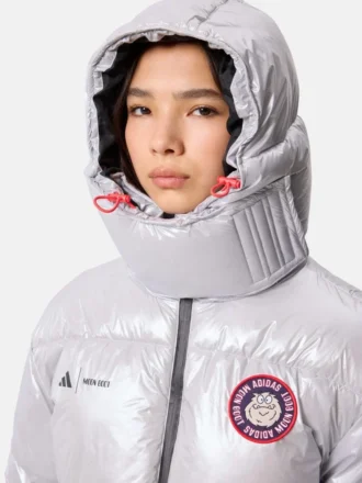 Jacheta matlasată Adidas X Moon Boot argintie